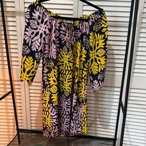 Colorful Manuheali’i Off-Shoulder Dress -XS